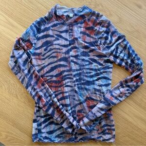 FP Free People Movement High Jump Tiger Boysenberry Multicolor Long Sleeve Top